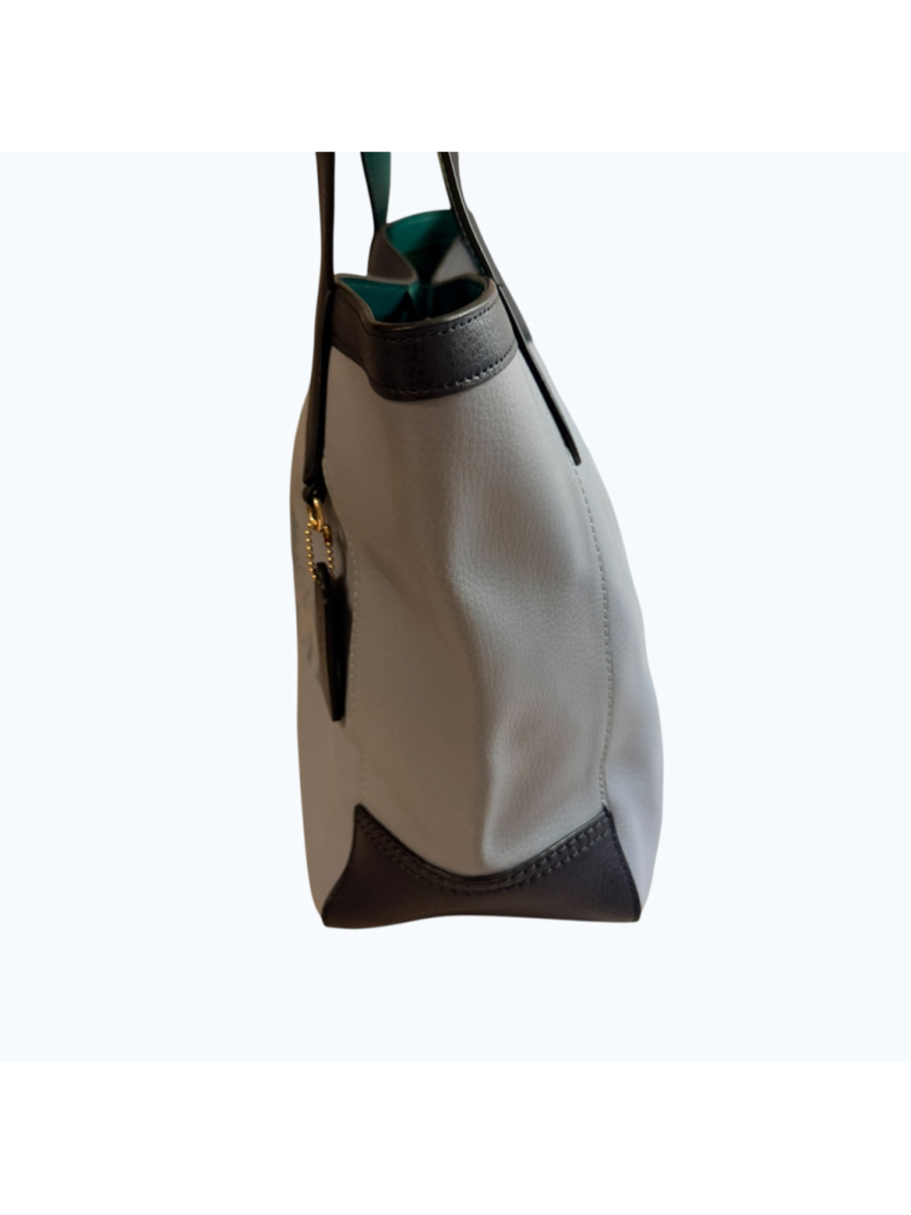Coach C5676 Horse & Carriage Colorblock Pebble Leather Tote Bag Twilight Multi - Picture 13 of 16